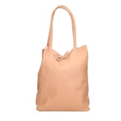 Divatos sötét púder színű  bőr shopper