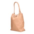 Divatos sötét púder színű  bőr shopper