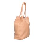 Divatos sötét púder színű  bőr shopper