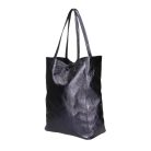 Divatos kék metál színű  bőr shopper