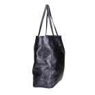 Divatos kék metál színű  bőr shopper