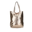Divatos bronz színű  bőr shopper