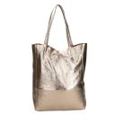 Divatos bronz színű  bőr shopper