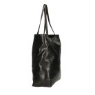 Divatos fekete metál színű  bőr shopper