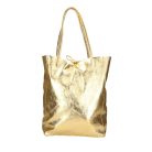 Divatos arany színű  bőr shopper
