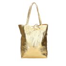 Divatos arany színű  bőr shopper