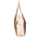 Divatos púder színű  bőr shopper