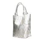 Ezüst hasított bőr shopper