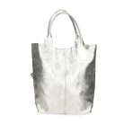 Ezüst hasított bőr shopper
