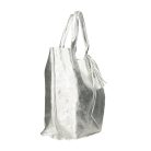 Ezüst hasított bőr shopper