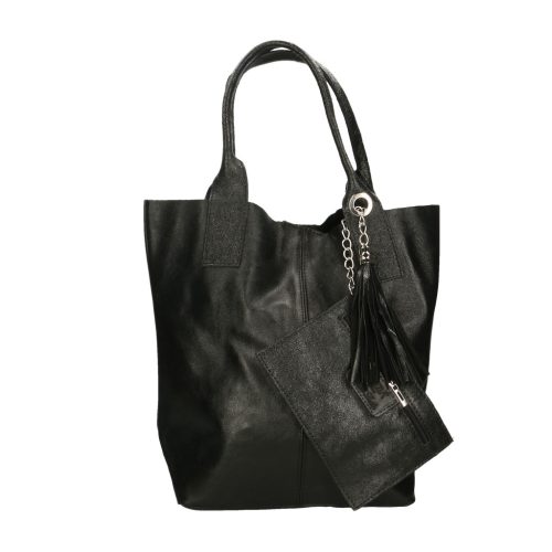 Fémes hatású hasított bőr shopper táska – Modern elegancia