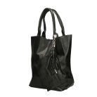 Fémes hatású hasított bőr shopper táska – Modern elegancia