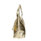 Fémes hatású hasított bőr shopper táska – Modern elegancia