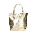 Fémes hatású hasított bőr shopper táska – Modern elegancia