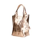 Fémes hatású hasított bőr shopper táska – Modern elegancia