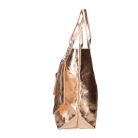 Fémes hatású hasított bőr shopper táska – Modern elegancia