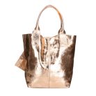 Fémes hatású hasított bőr shopper táska – Modern elegancia