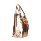 Fémes hatású hasított bőr shopper táska – Modern elegancia
