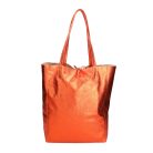 Fémes hatású hasított bőr shopper táska – Modern elegancia