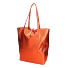 Fémes hatású hasított bőr shopper táska – Modern elegancia