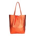 Fémes hatású hasított bőr shopper táska – Modern elegancia