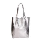 Fémes hatású hasított bőr shopper táska – Modern elegancia