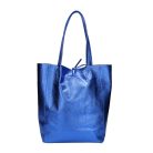 Fémes hatású hasított bőr shopper táska – Modern elegancia