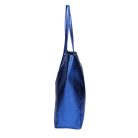 Fémes hatású hasított bőr shopper táska – Modern elegancia