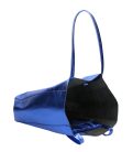 Fémes hatású hasított bőr shopper táska – Modern elegancia