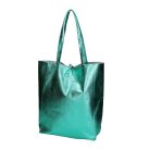 Fémes hatású hasított bőr shopper táska – Modern elegancia