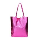 Fémes hatású hasított bőr shopper táska – Modern elegancia
