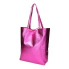 Fémes hatású hasított bőr shopper táska – Modern elegancia