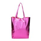 Fémes hatású hasított bőr shopper táska – Modern elegancia