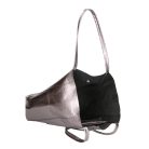 Fémes hatású hasított bőr shopper táska – Modern elegancia