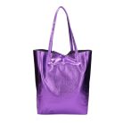 Fémes hatású hasított bőr shopper táska – Modern elegancia