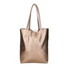 Fémes hatású hasított bőr shopper táska – Modern elegancia