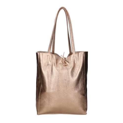 Fémes hatású hasított bőr shopper táska – Modern elegancia