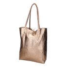 Fémes hatású hasított bőr shopper táska – Modern elegancia