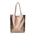 Fémes hatású hasított bőr shopper táska – Modern elegancia