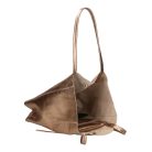 Fémes hatású hasított bőr shopper táska – Modern elegancia
