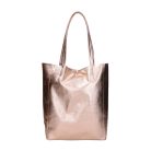 Fémes hatású hasított bőr shopper táska – Modern elegancia