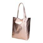 Fémes hatású hasított bőr shopper táska – Modern elegancia