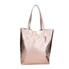 Fémes hatású hasított bőr shopper táska – Modern elegancia