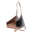 Fémes hatású hasított bőr shopper táska – Modern elegancia