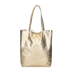 Fémes hatású hasított bőr shopper táska – Modern elegancia