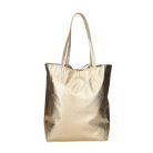 Fémes hatású hasított bőr shopper táska – Modern elegancia