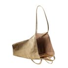 Fémes hatású hasított bőr shopper táska – Modern elegancia