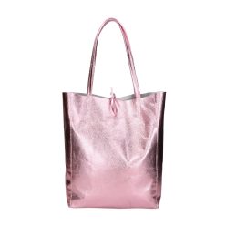Fémes hatású hasított bőr shopper táska – Modern elegancia