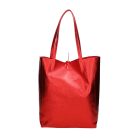 Piros nagy méretű bőr shopper