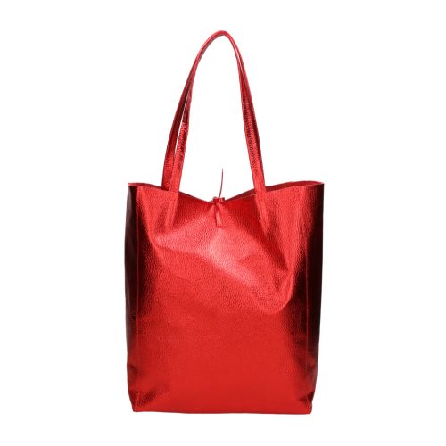 Piros nagy méretű bőr shopper